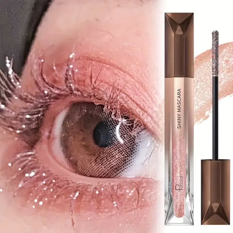 Glitter Sparkling Mascara, Long-Lasting Volumizing Lashes, Waterproof Smudge-Proof, Crushed Shine, Ideal for Music Festivals and Masquerades
