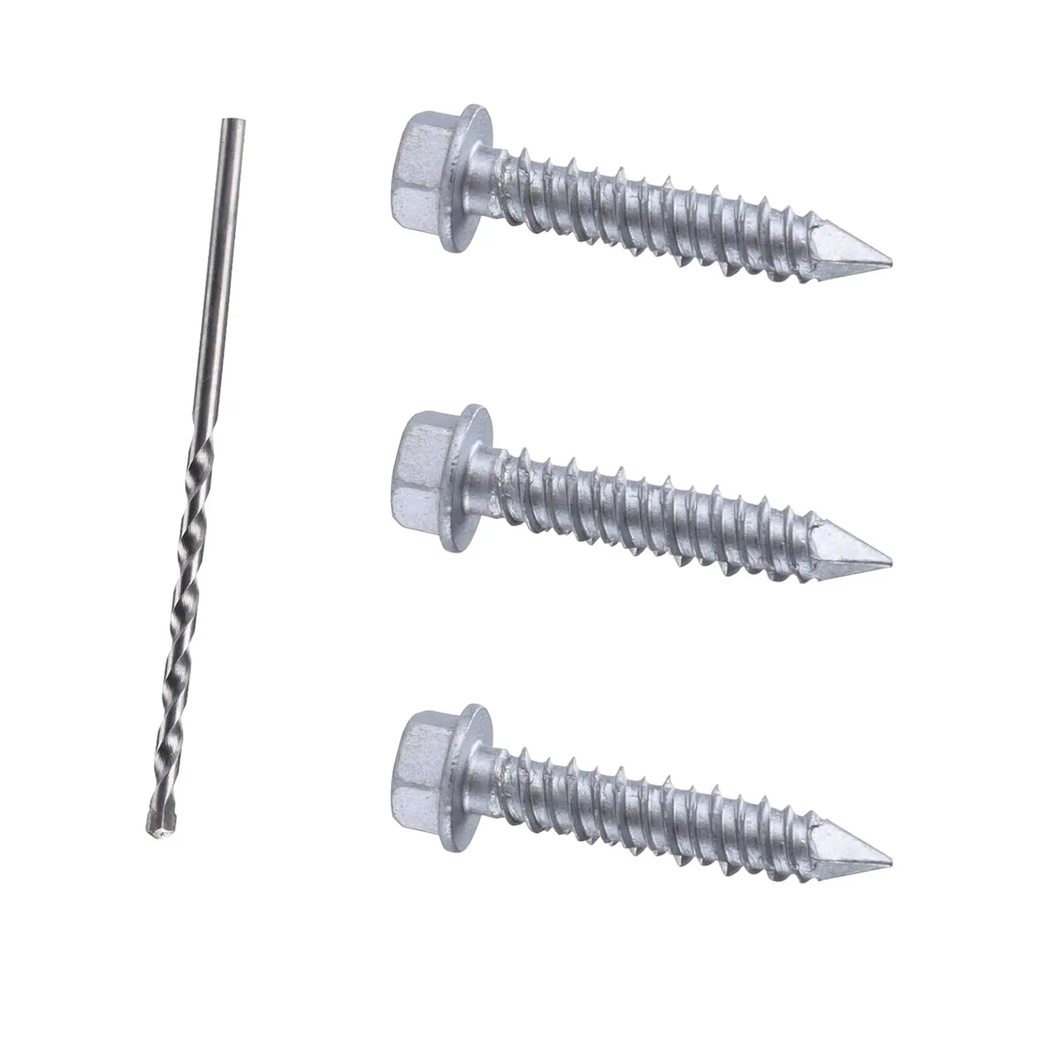3/16 x 1-1/4" 410 Stainless Steel Hex  Tapcon Concrete Screw Anchor, for Anchoring to Masonry, Block or Brick (100Pcs)