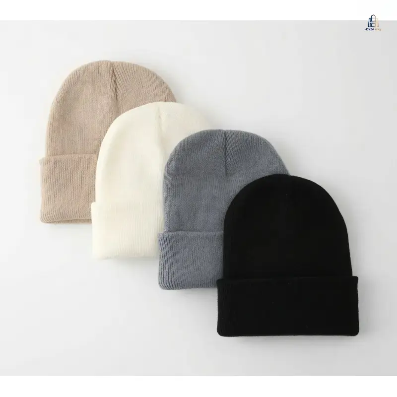 4 Pack Solid Plain Beanie Hats One Size Fits Most Men Women, Stretchy Blank Knit Cuffless Skully Caps, Versatile Slouchy Casual Warm Hats for Daily Streetwear Y2K Style Outdoor Ski Travel Wear