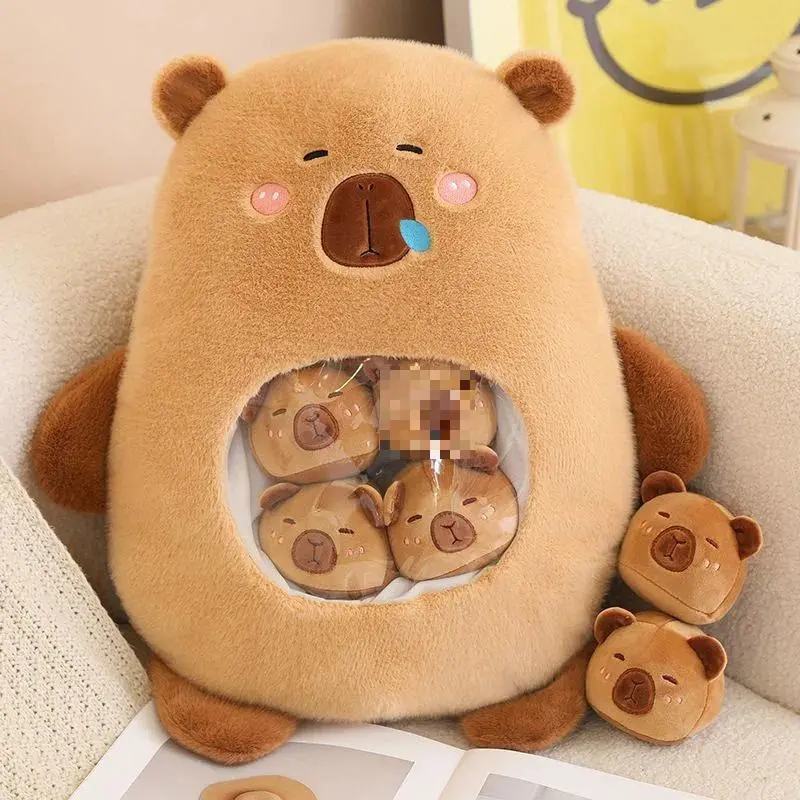 Cute Capybara Puffer Fish Snack Pillow Dolls Creative Puffer Fish Plush Doll Girls Children's Gifts Holiday Party Favours