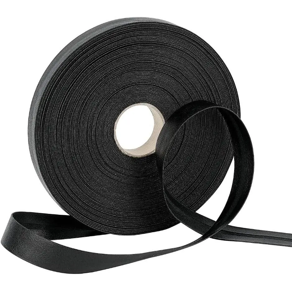25 Yards Leather Fold Bias Tape, 0.8inch Wide Fold Over Leather Straps Bias Binding Tape Double Fold Bias Tape for Crafts Sewing Hemming Projects, Black