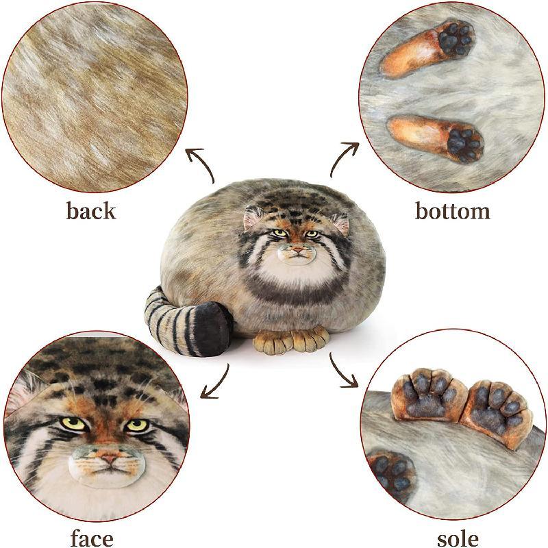 Lifelike Pallas's Cat Stuffed Toy, Simulation Fluffy Hair Big Tail Pallas's Cat Plush Toy, Cute Plush Toy For Girlfriend Women Kids, Huggable Soft Stuffed Animal