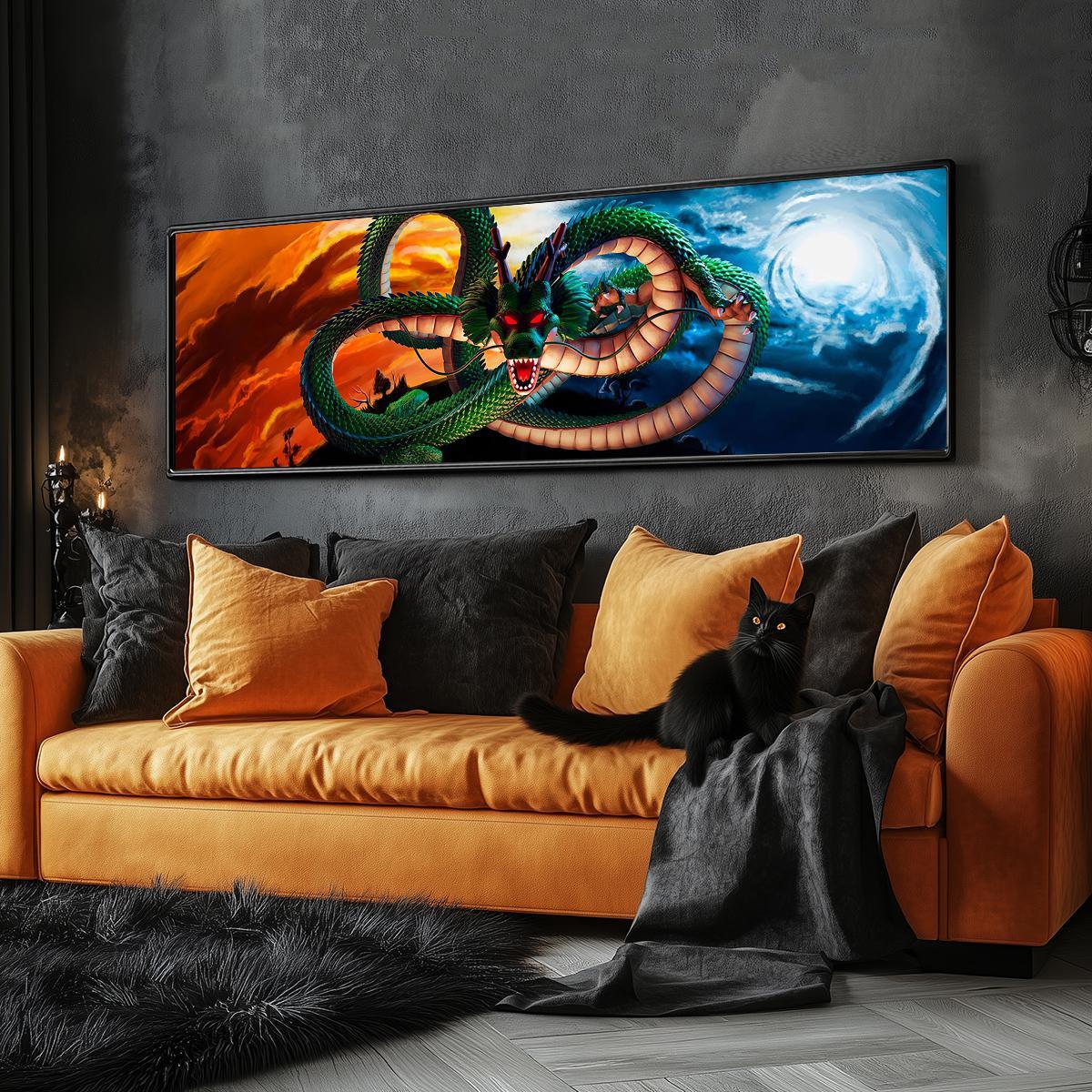 Dragon Pattern Canvas Painting without Frame, 1 Count Creative Dragon Pattern Wall Art, Wall Art Decor for Home Living Room Bedroom Office, Art Wall Decoration