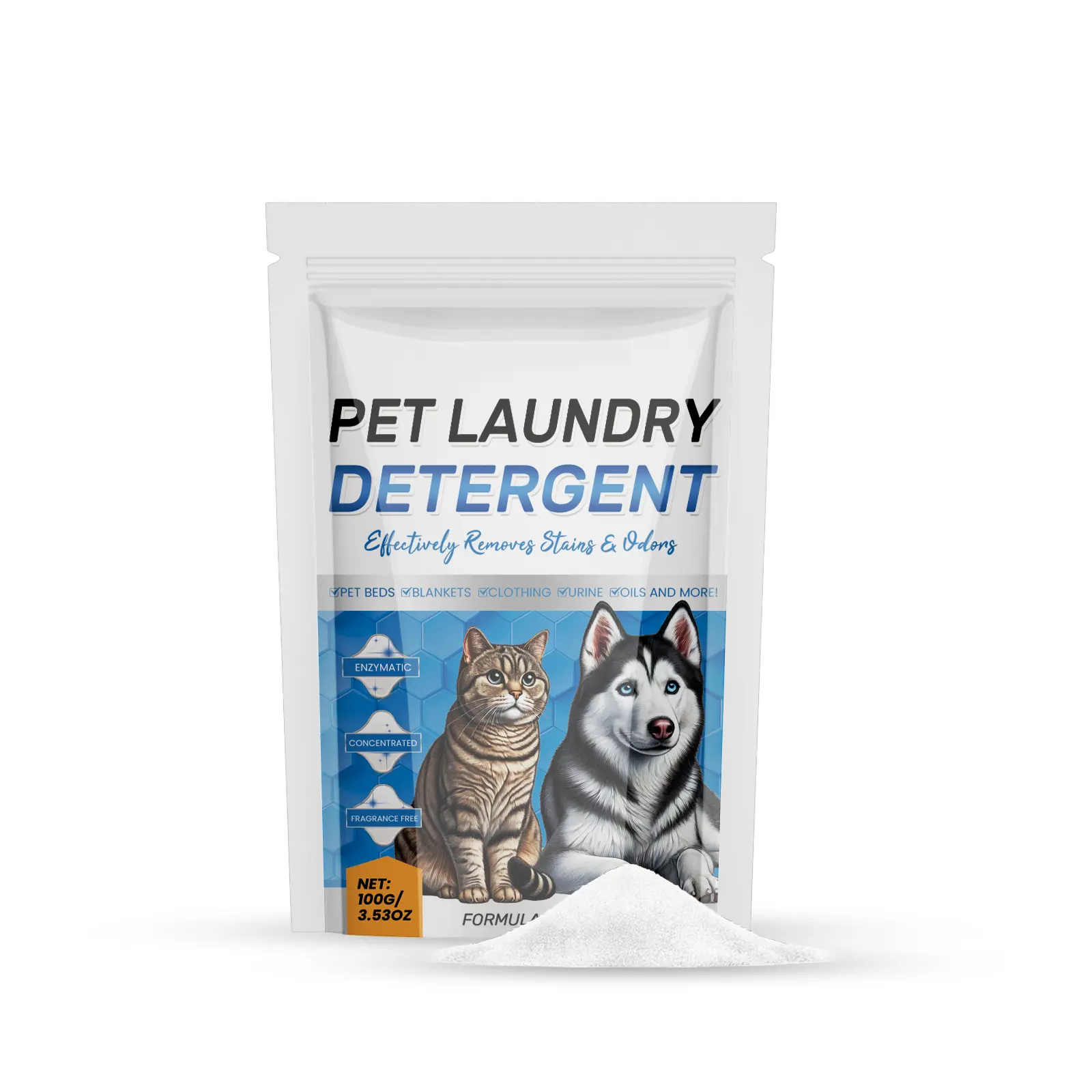 Pet Laundry Detergent Powder| Deep Stain Removal & Odor Eliminator, Pet Safe Cleaning Powder