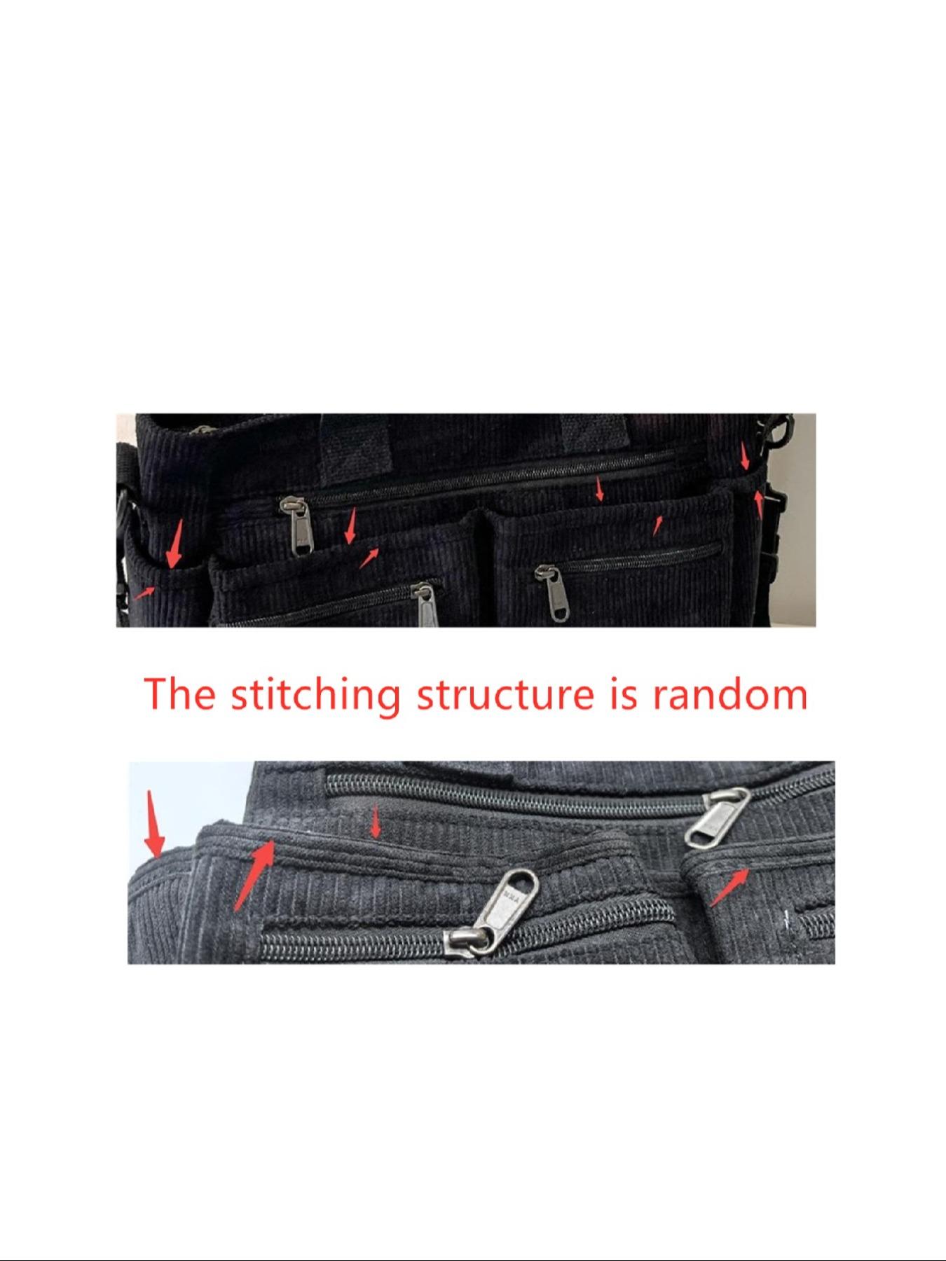 25 fall&winter Women's Casual Solid Color Zipper Crossbody Bag, Large Capacity Multi-pocket Design Portable Shoulder Bag for Daily Used, Girl Fashionable Shopping Bag