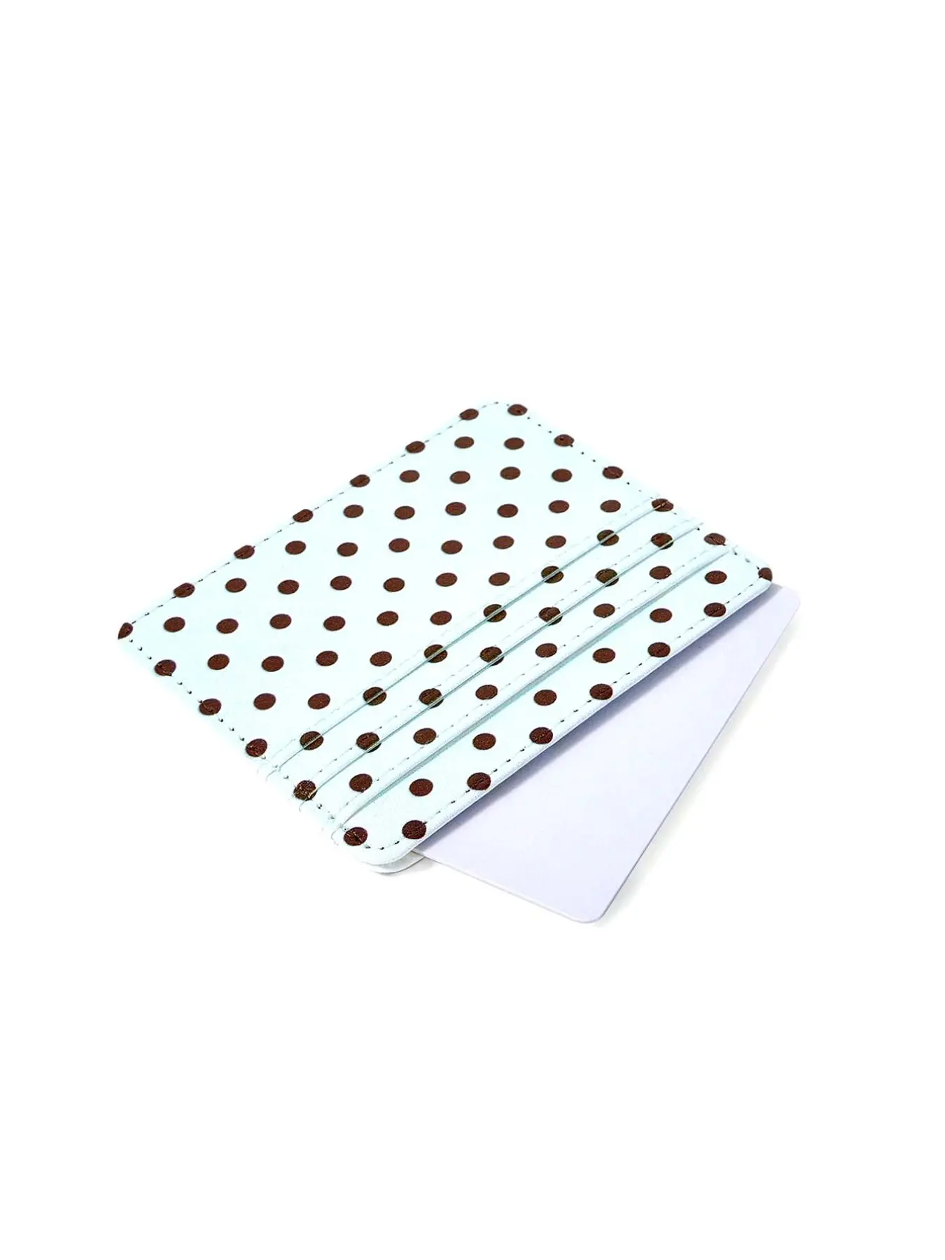 Light Blue Polka Dot Ultra-Thin Card Holder, Women's Portable ID and Business Card Organizer, Multi-Card Slot Wallet