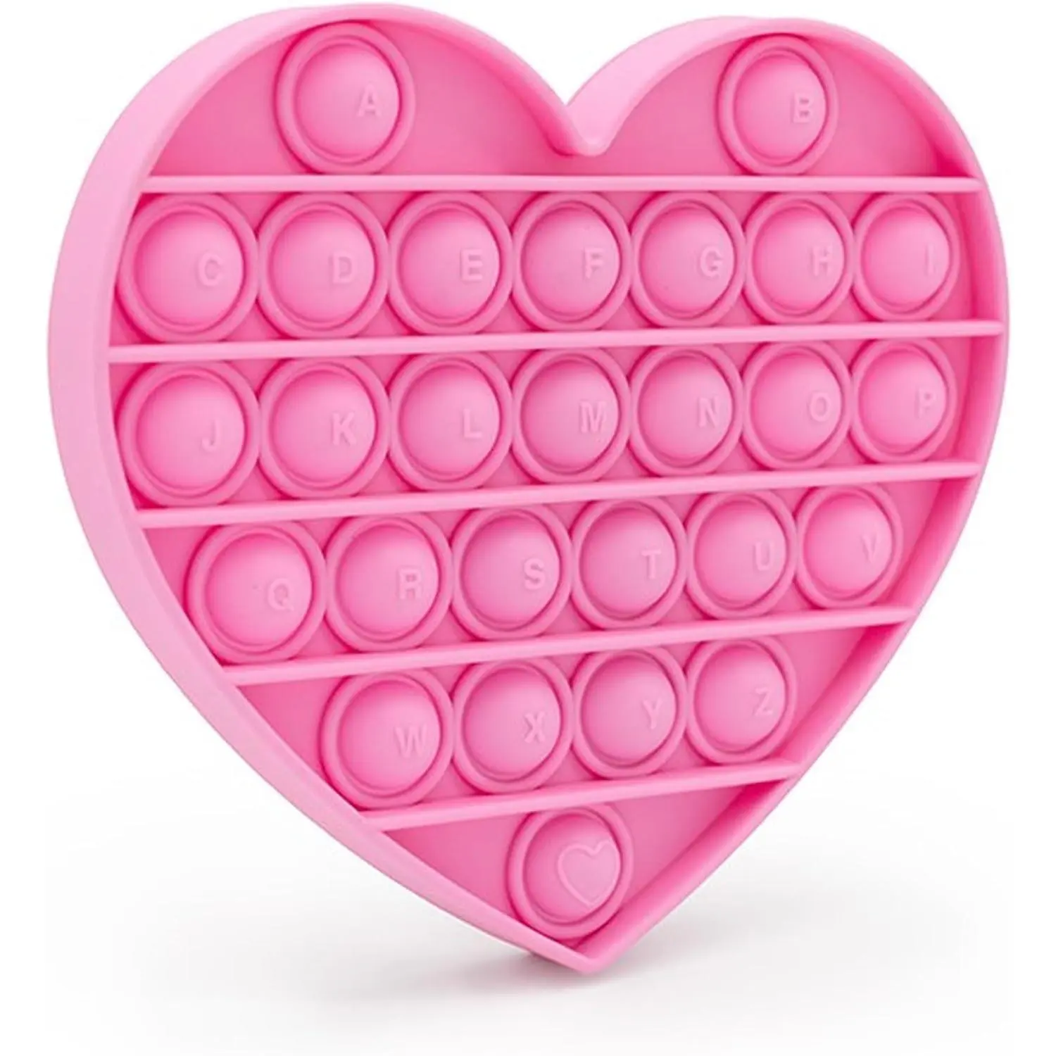 Fidget Toys for Girls & Toddlers, Pink Heart Alphabet Embossed Pop Bubble, Calming Sensory Toy for Educational Fine Motor Skills, Autism & ADHD Support. Valentines, Xmas, Birthday Classroom Party Gift