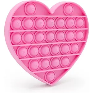 Fidget Toys for Girls & Toddlers, Pink Heart Alphabet Embossed Pop Bubble, Calming Sensory Toy for Educational Fine Motor Skills, Autism & ADHD Support. Valentines, Xmas, Birthday Classroom Party Gift
