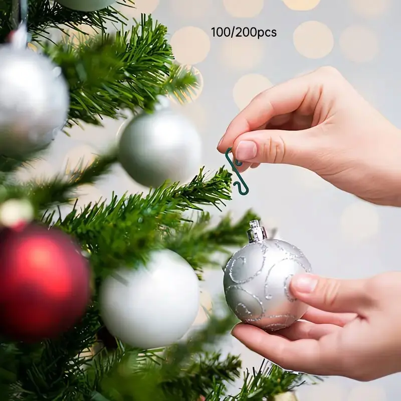 Durable Plastic Christmas Decoration Hooks, Reusable Mini Tree Hangers, Ideal for Holiday Decorations, Halloween, Easter, Party Use