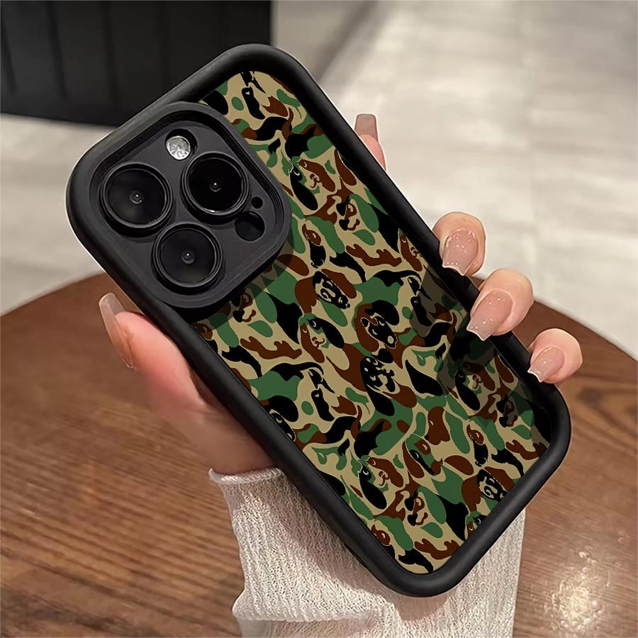 Phone Case - 1pc Camo Dog Pattern Phone Case Suitable for Apple iPhone 17 E Air Pro ProMax iPhone16 15 14 Plus 13 12 Mini 11 X XS XR Antidrop Softshell Shock Proof All Inclusive Lens Protection Funky Fashion Can Be