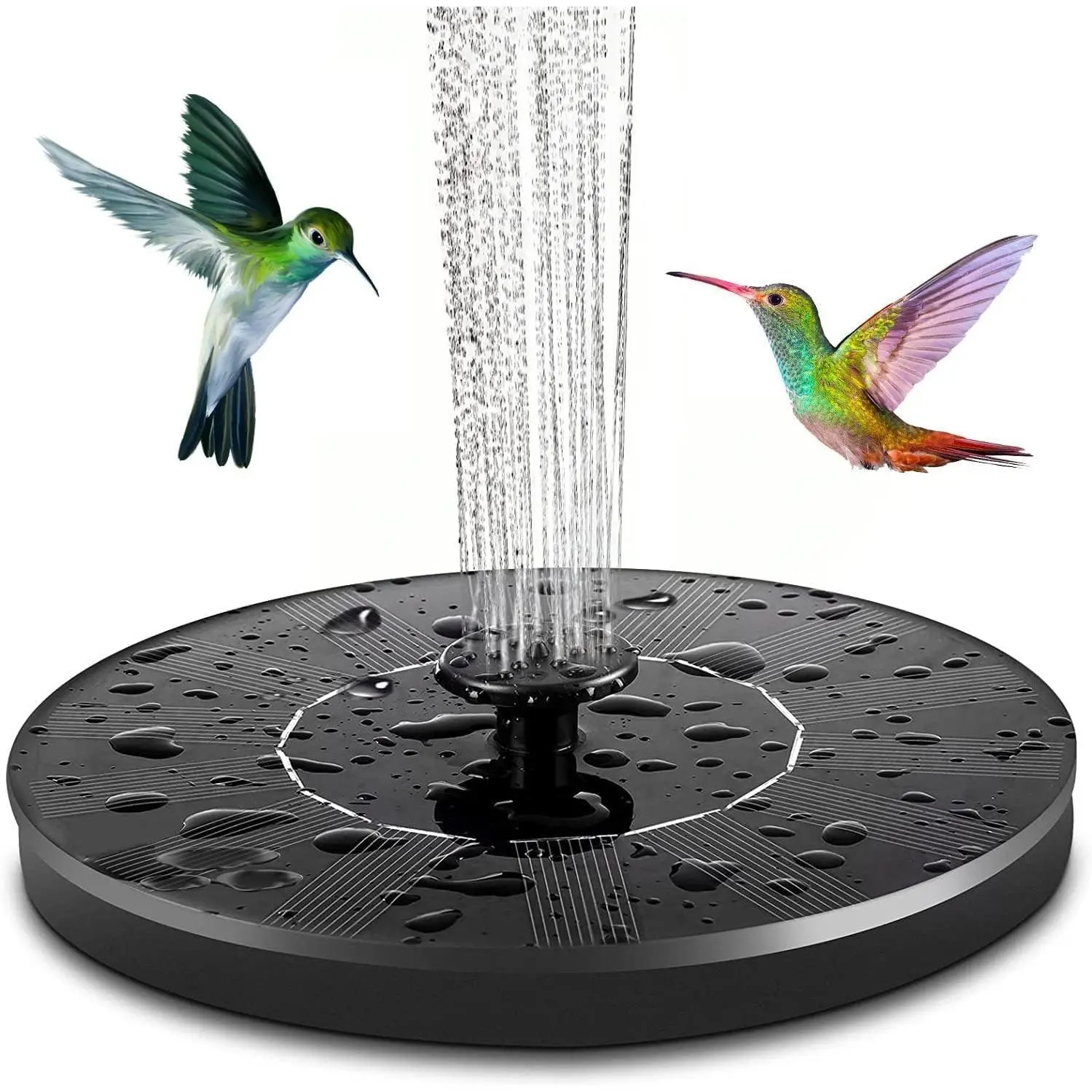 Solar Water Fountain with 4 Nozzles - Submersible Solar-Powered Pump, Fish Tank Friendly, Keeps Pond Water Gently Oxygenated for Outdoor Garden Pond Pool Bird Bath