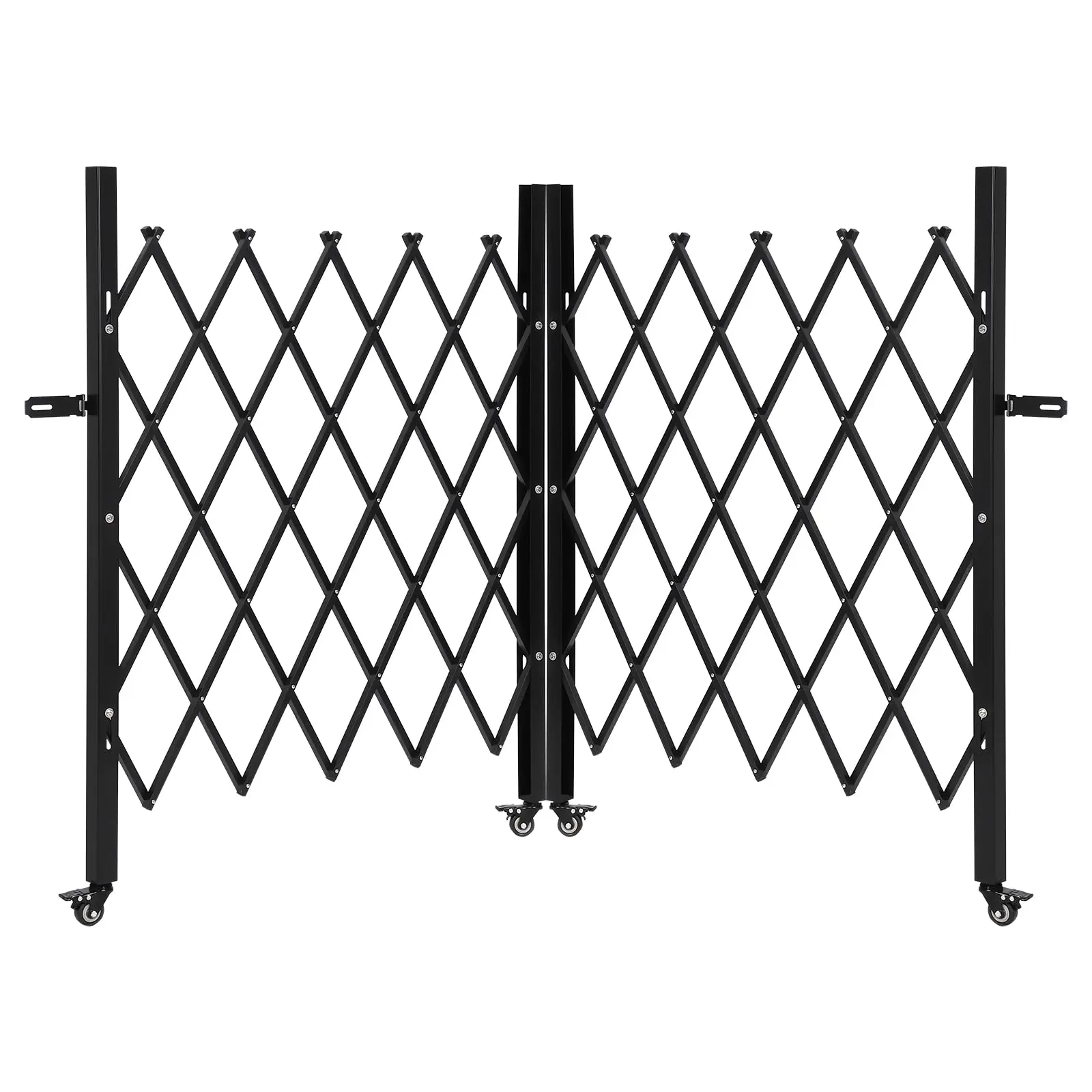GAOMON Heavy-Duty Expandable Steel Folding Security Gate with Accordion Design, Retractable Portable Barricade with Padlock & Keys, Ideal for Outdoor Construction Sites & Driveways