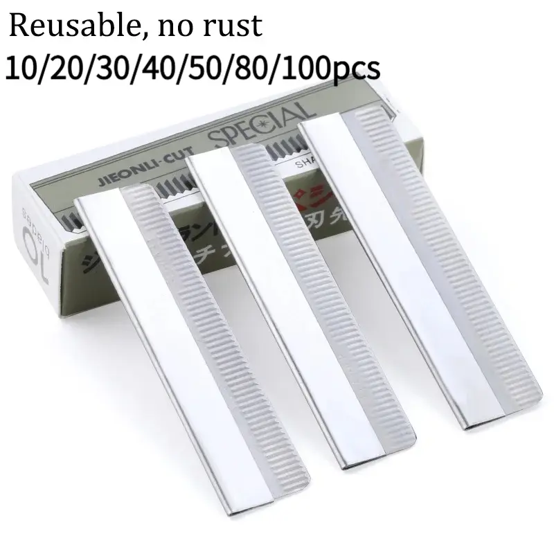 10/80Pcs Eyebrow Trimmer Hair Remover Stainless Steel Women Razor For Eyebrows Face Shaver Hair Removal Knife Salon Makeup Tools
