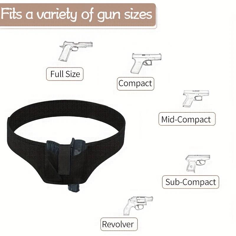 Deep Hidden Carry Belly Band Holster, Breathable Waistband Gun Holsters for Women Men, Comfortable Concealed Carry Belly Band, Right and Left Hand Draw
