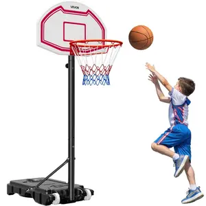 VEVOR Portable Basketball Stand, 10 ft Height Adjustment Basketball Hoop Goal, Basketballs Hoop Outdoor with 50 inch PC Backboard for Kids, Adults in Schools, Parks, Indoor Outdoor Use