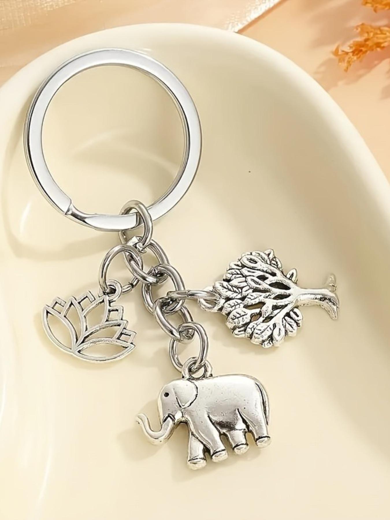 Elephant & Tree Design Keychain Bag Pendant, Cute Animal Keychain for Women & Men, Fashion Accessories for Daily Use, Trendy All-match & Exquisite Keychain for Birthday Gift