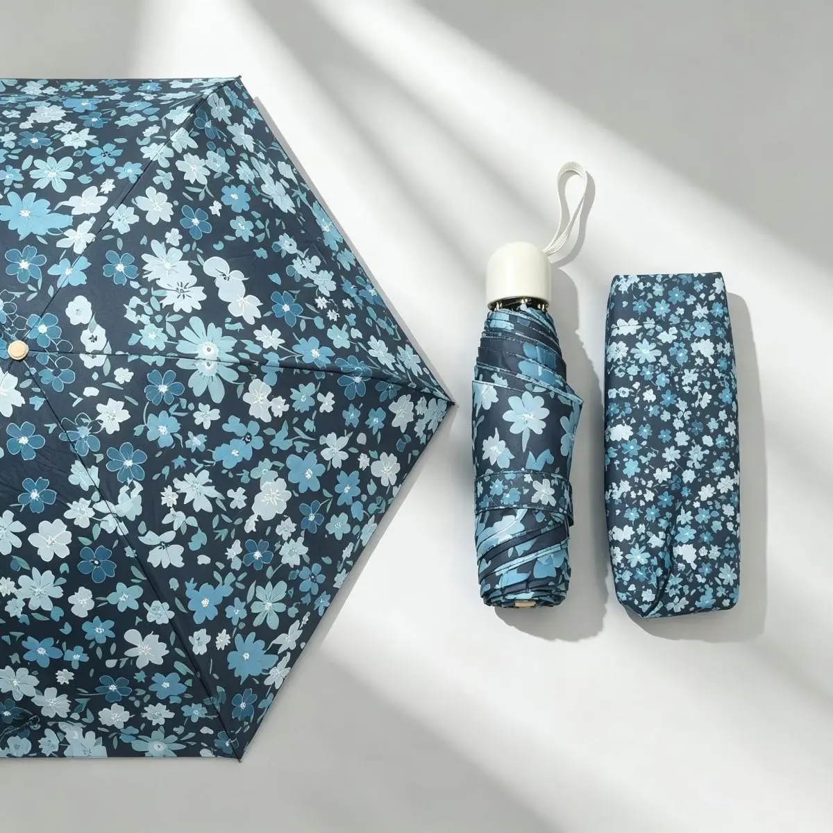 6-Rib Portable UV Protection and Waterproof Windproof Folding Umbrella, Compact Pocket Umbrella for Travel and Commute, Available in Multiple Colors for Men and Women