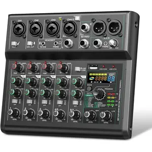 USB interface Audio 7  Mixer With Effects 88 Dsp Digital DJ Mixing Board   Player 48v Line For Condenser Mic Audio Mixer to PC/Phone For Karaoke Record Livestream
