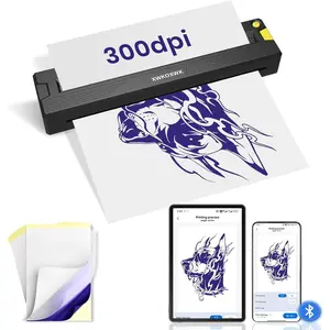 Portable Bluetooth Wireless Inkless Tattoo Stencil Printer with 3 pcs Transfer Thermal Paper, Tattoo Machine for Beginners & Artists, Compatible with Phone & PC (T16)