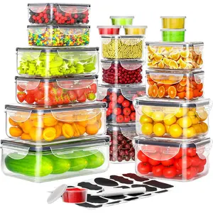 40 count  Storage Containers with  Airtight (20 Containers & 20 ), Plastic Storage Meal Prep Container-Stackable  Leakproof & Microwave Organization and Storage Sets, Lunch Containers