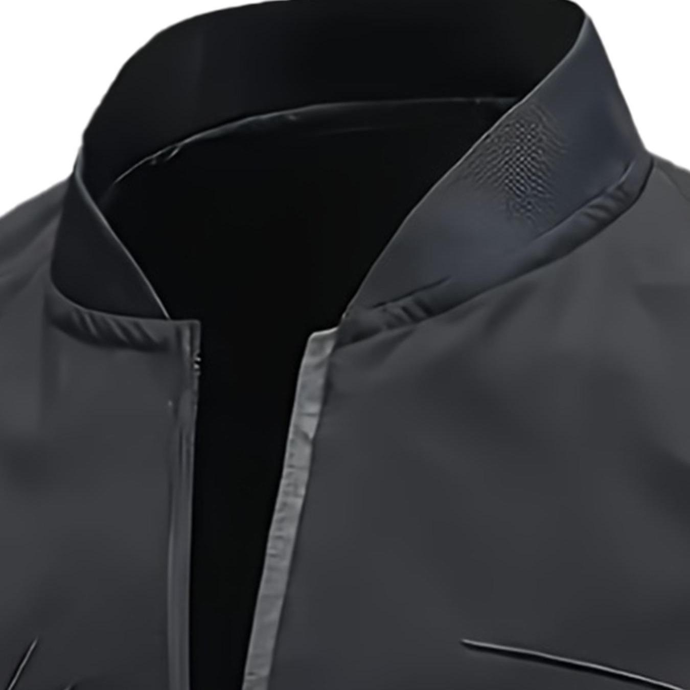 Men's Letter Embroidered Pilot Jacket Casual Coat, Versatile Letter Embroidered Top Baseball Jersey Casual Coat Spring and Autumn, Casual Baseball Collar Zipper Long Sleeve Jacket, Zipper Jacket, Polyester Fiber Jacket, Suitable for Spring and Autumn Outd