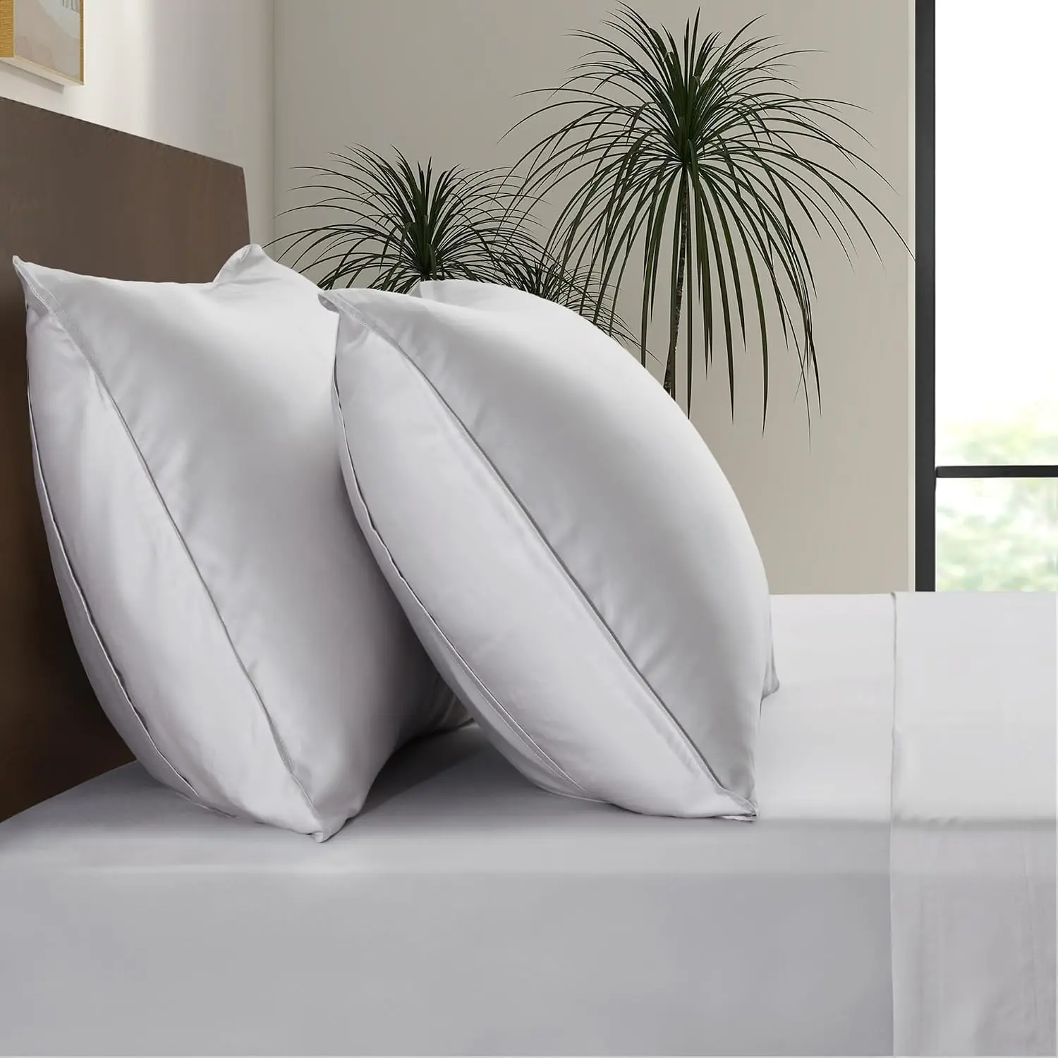 |  Envelope Pillowcase Set |  Viscose Made from  | Organically Grown | Ultra Soft | Cooling | 2 count [ Grey]