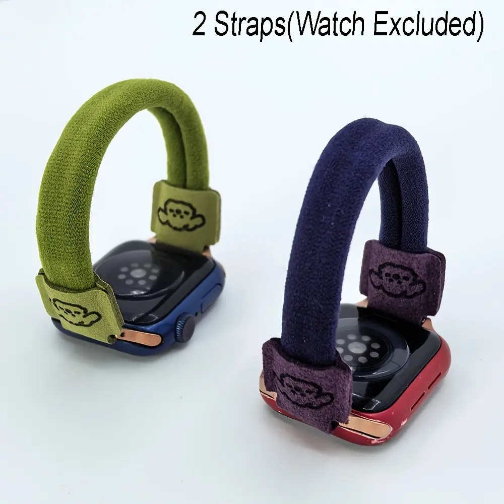 2-Pack Stretch Nylon Apple Watch Bands, Breathable Elastic Sport Loop Strap Compatible with Apple Watch Series 1–11, SE & Ultra 3/2/1, Soft Lightweight Adjustable Watch Bands for 38–49mm, Sweat-Resistant Comfortable Everyday Wear for Men & Women
