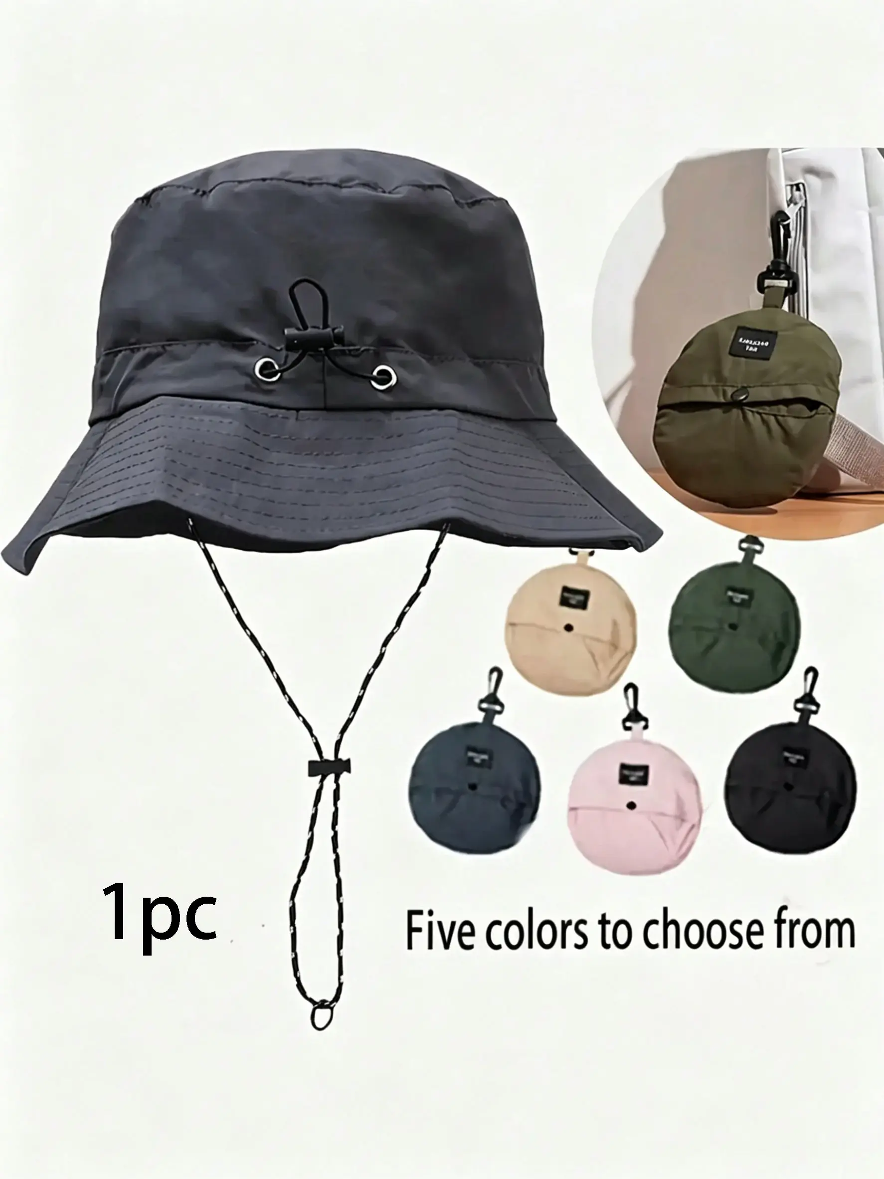 Foldable Sun Hat with Backpack Clip, UV Protection, Outdoor Adventure Hat, Multi-Functional Sunshade Rain Hat, Travel Essential, Summer Cap, Beach Sun Hat
