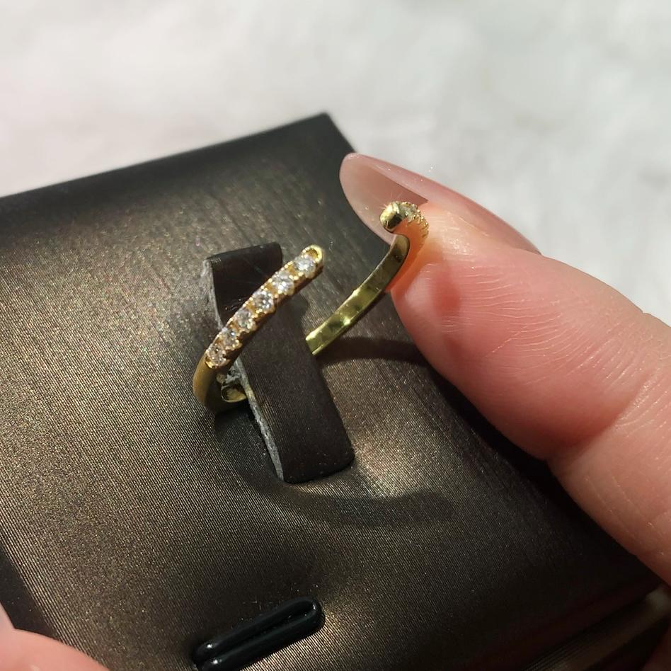 S925 Sterling Silver Adjustable Open Stackable Moissanite Ring-291(50%)