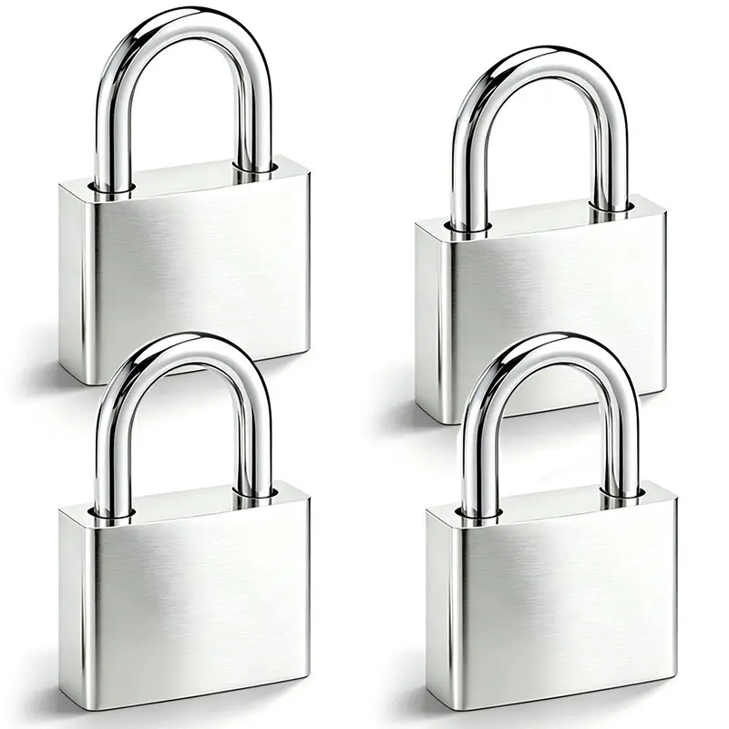 4pcs Anti-Theft Stainless Steel Locks, Durable Security Solution for School Dorms, Gyms, Storage Cabinets, 16 Backup Keys, Corrosion-Resistant