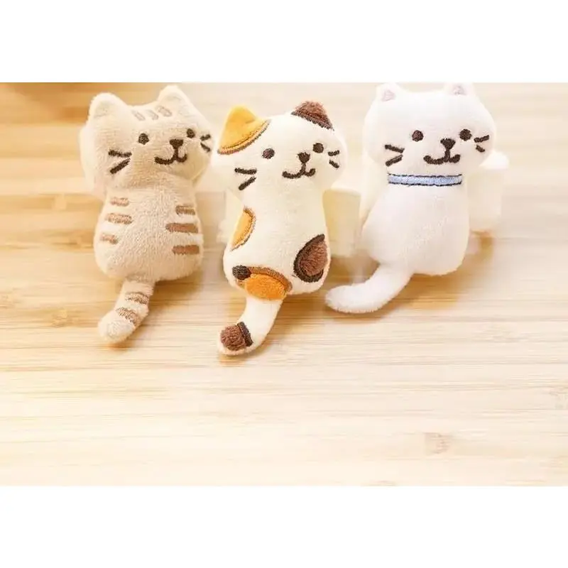 Kawaii Kitten Plush Bag Pendant Mini Cat Plush Doll Cartoon Plush Doll Bag Charms Soft Animal Stuffed Toy Girl Student Gift——Velcro version