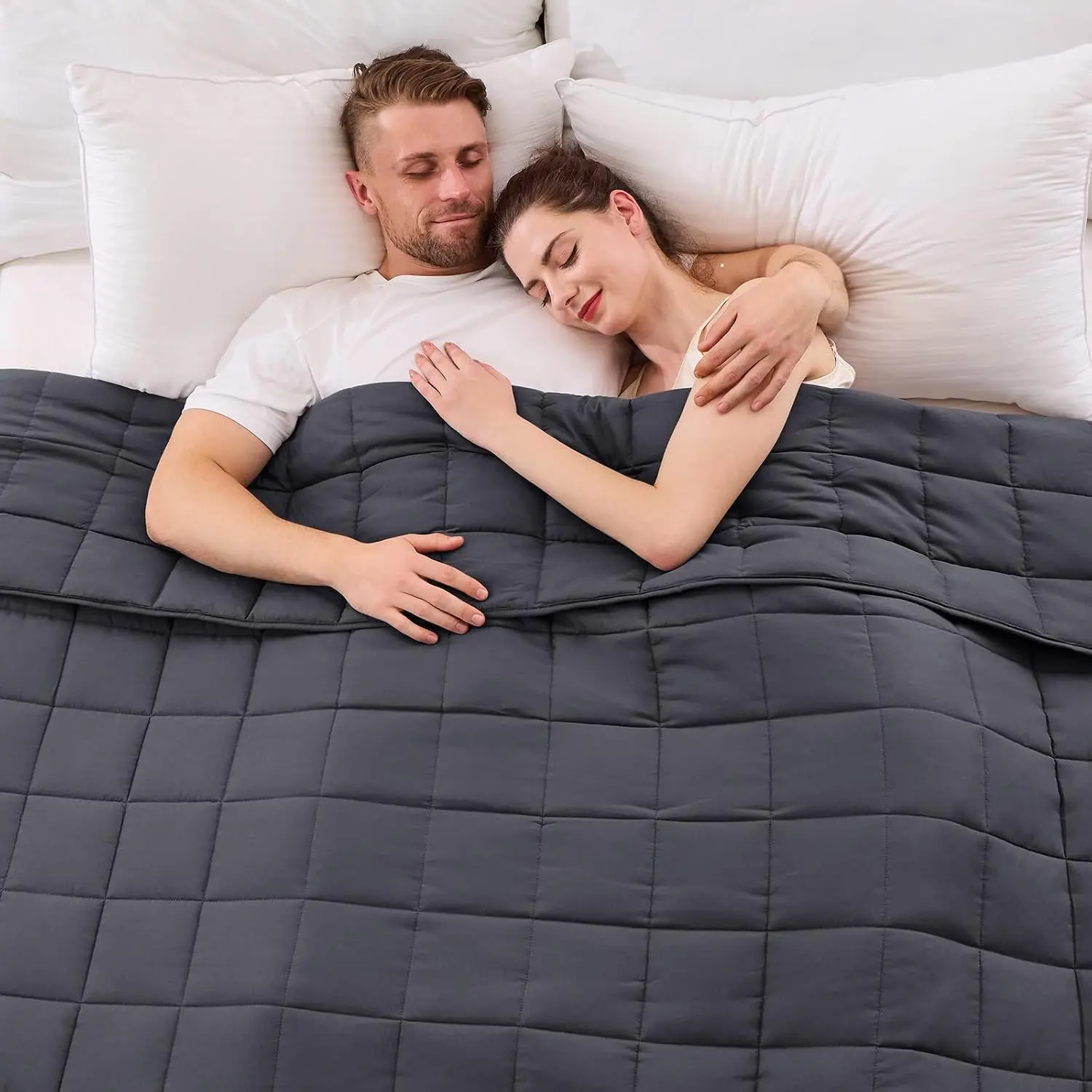 King Size Weighted Blanket for Adults (20 lbs, 80” x 87”, Grey) Cooling Heavy Blanket for Sleeping Perfect for 190-210 lbs, Breathable Blanket for Adults & Couple All Season, Machine Washable