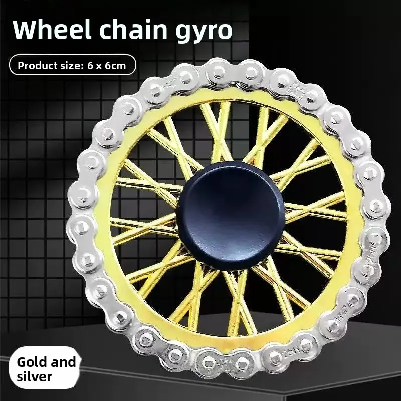 Mechanical Chain Wheel Fidget Spinner, Simulated Chain Hardware Toy, High-Speed Metal Desktop Stress Relief Craft