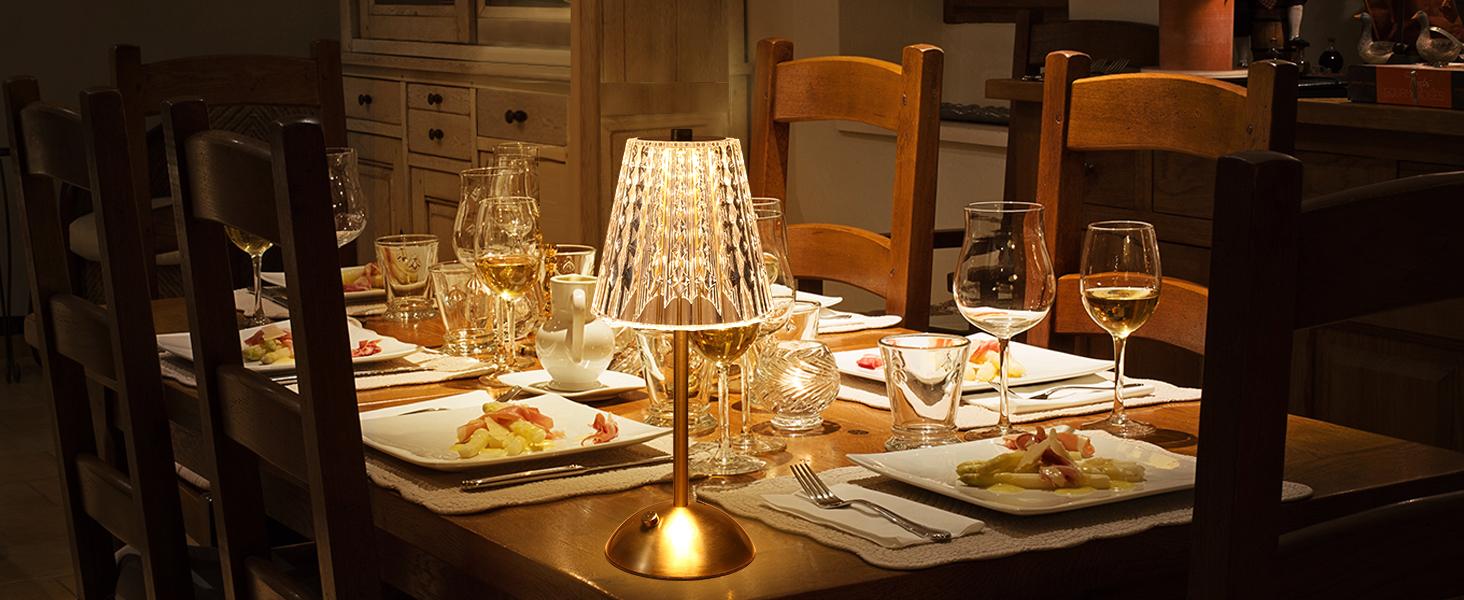 Cordless lamp,Dimmable Crystal Table Lamp 3 Colors LED Gold Lamp,Touch Lamp Diamond Crystal Lamp, Rechargeable Small Lamp, Wireless Lamp Vintage Lamp for Bedroom Living Room Bathroom Hotel Bar
