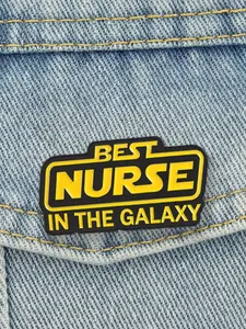 Galaxy Best Nurse Enamel Pin, Medical Professional Brooch, Denim Jacket Punk Badge, Unique Fashion Accessory, Stylish Lapel Pin
