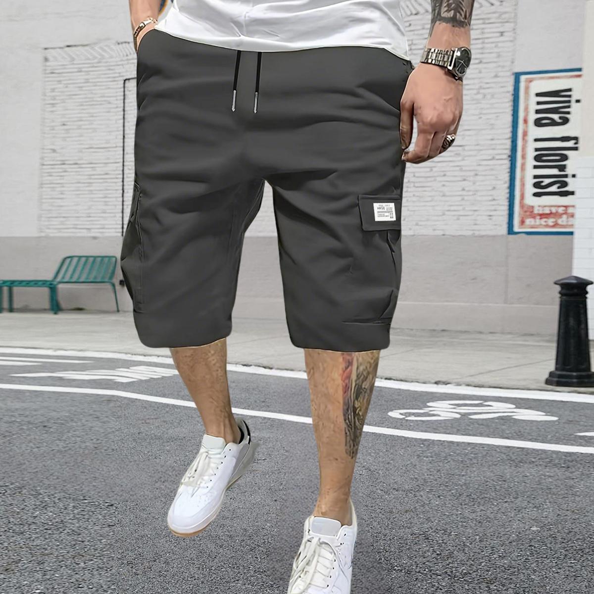 4 Piece Men's Shorts Set Brown Black & Green Slanted Pockets Versatile Casual Wear 4 Piece Bottoms for Everyday Use Menswear Overalls shorts men SpringStatements