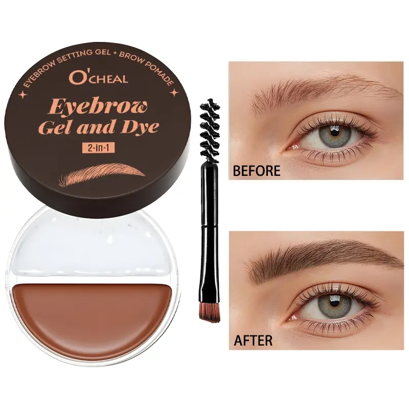 Waterproof Long Lasting 2 In 1 Brow Dye Styling Pomade Comes With Dual End Eyebrow Brush Delivers 24 Hour Hold Sweat Proof Forms Layered Three Dimensional Eyebrow Look Eyebrow Tinting Cream