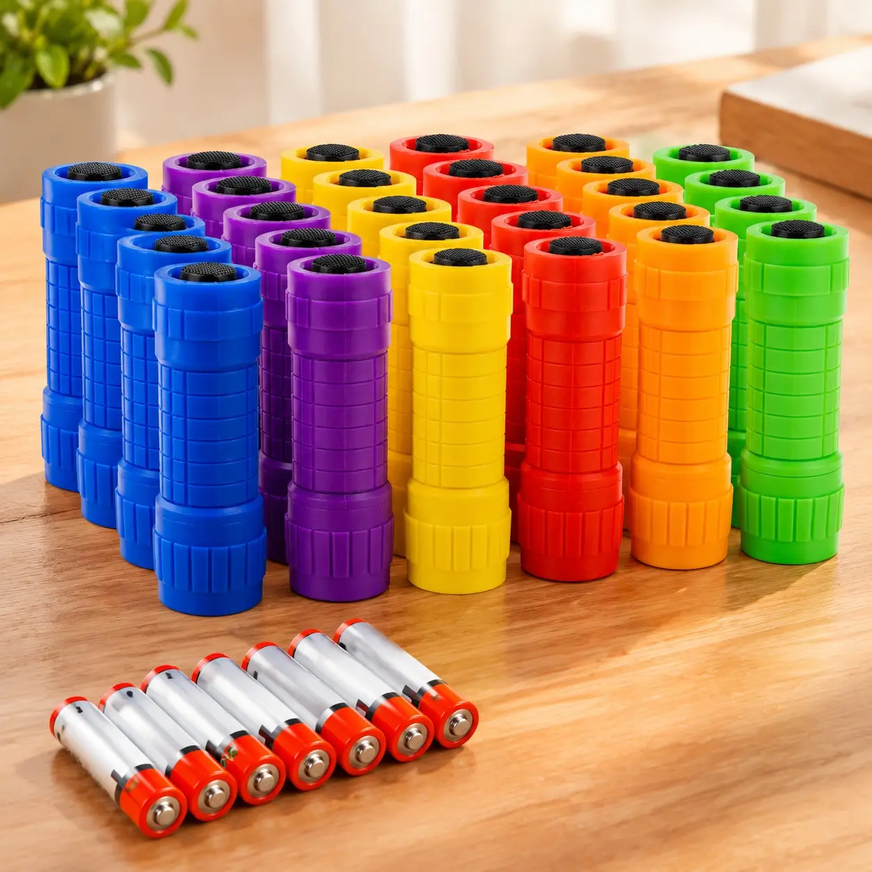 Small Mini Flashlights Pack of 30, Assorted Colors, New Type COB Light, With BatteryGift