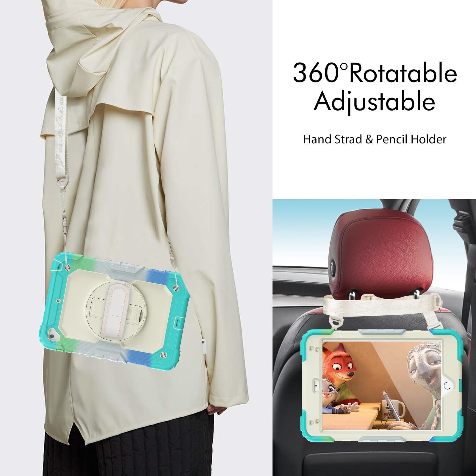 Shockproof Tablet Case with Shoulder Strap, Adjustable Stand Tablet Cover, Drop-proof Tablet Protective Cover Compatible with iPad Mini 4/5