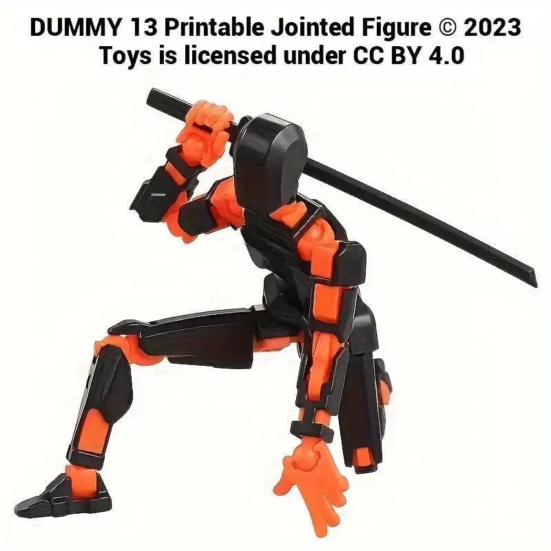 Action Doll Toy, 6-Count 3D Trend Toy Model Set, Articulating Figures, Action Figurine, Multi-Jointed Movable DIY Assembled Digital Man Figure, Realistic Desktop Decoration Ornament Handmade Grape Crystal Mochi Cute Toothed Plush