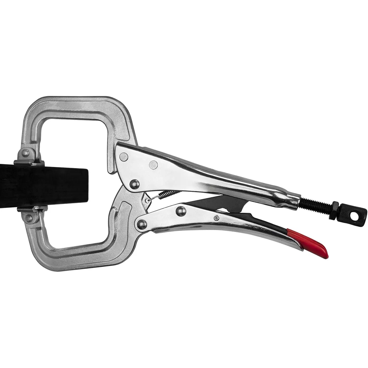 Strong Hand Tools PR115S Locking C-Clamp Work Tools, 11in Swivel Tip Pliers, 3-1/4in Throat Depth, 4in Opening, Adjustment Screw, Single-Hand Release, Heat-Treated Steel