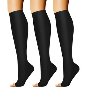 3 Pairs Open Toe Compression Sports Socks for Women & Men, 15-20 mmHg Circulation Support, Multi-Sport Performance Socks for All-Day Summer Wear, Multi-Sport Sports Socks, Performance Sports Socks