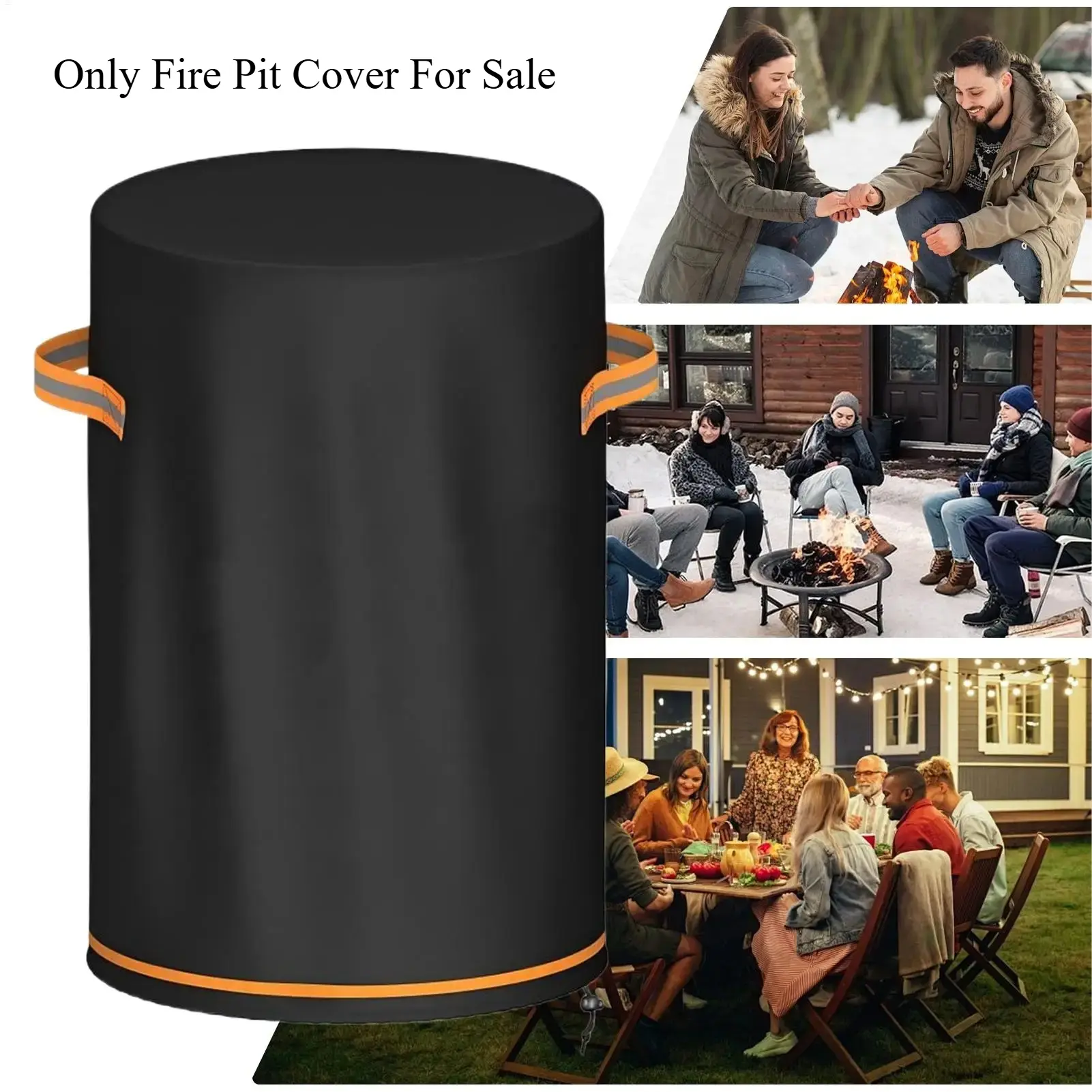 Fire Pit Column Cover Heavy Duty Waterproof Outdoor Furniture Protector Fire Column Patio Fireplace Cover For Yard Balcony Lawn Covers Only