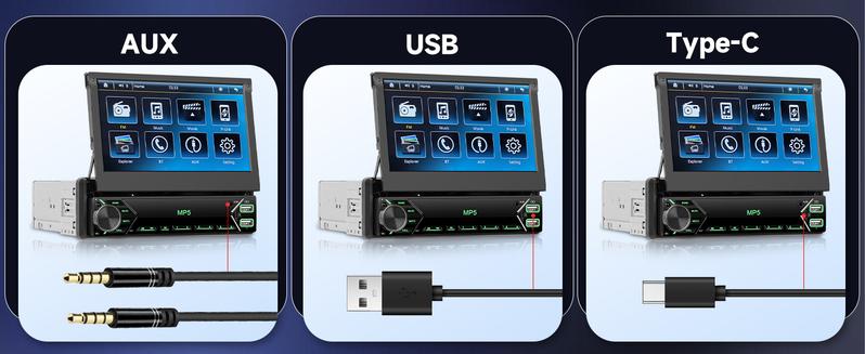 Car Stereo Single Din Touchscreen, 7 Inch Flip Out Car Radio 1 DIN with Bluetooth FM Radio Mirror Link for Android/iOS Phone Support TF/USB + Camera + MIC Car Stereo Single Din Touchscreen, 7 Inch Flip Out Car Radio 1 DIN with Bluetooth FM Radio Mirror Link for Android/iOS Phone Support TF/USB + Camera + MIC