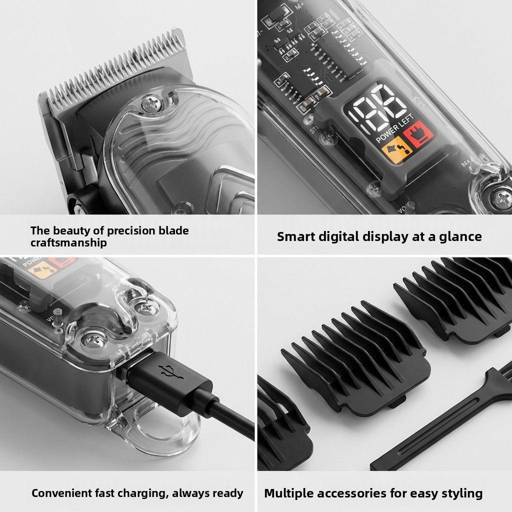 Silent hair clipper for hair salons, professional hair cutting machine, electric hair trimmer for barbershops
