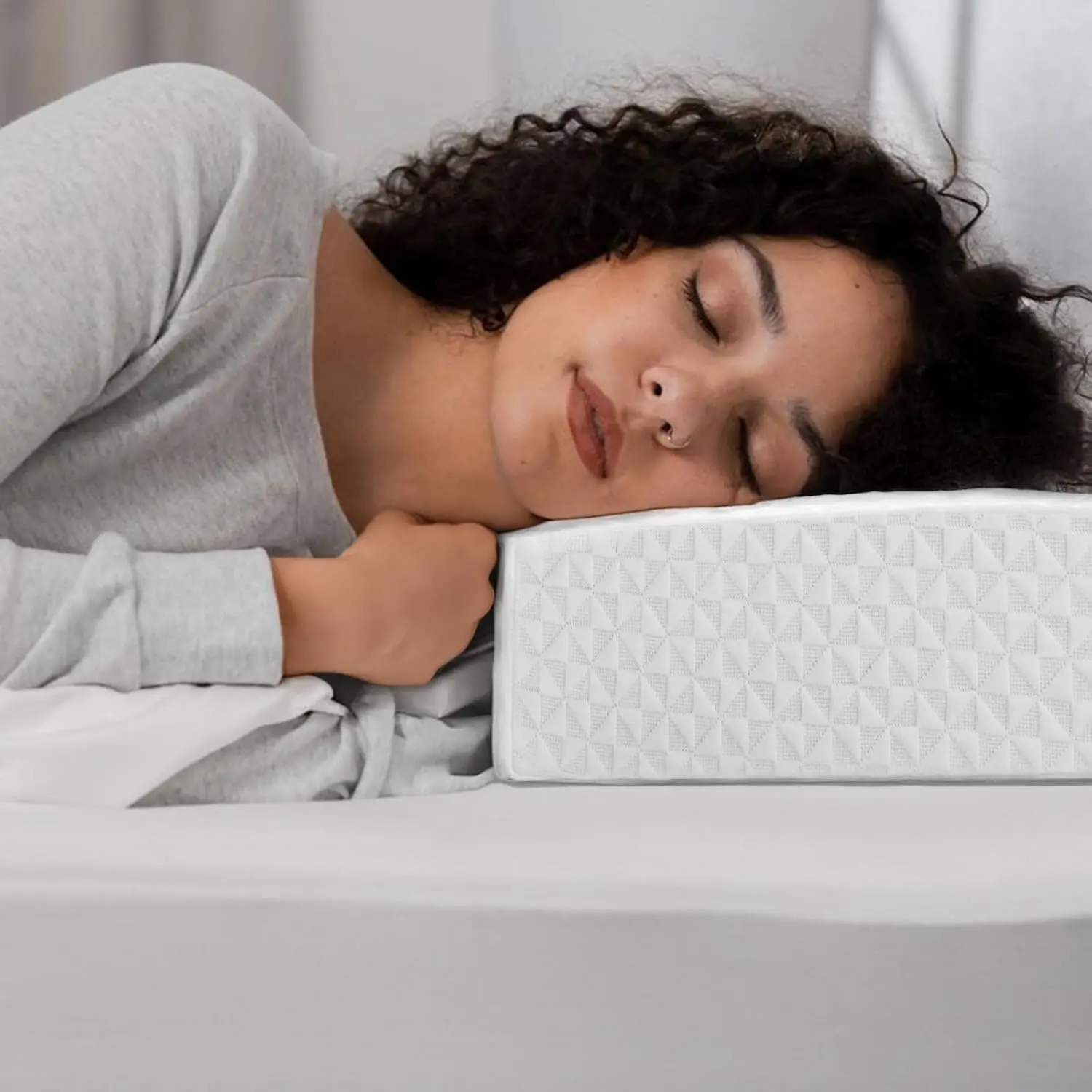 Cube Pillow Pro for Side Sleepers Memory  Bed Pillow Soft Pillow Supportive , , and  , White-24"x12"x5"