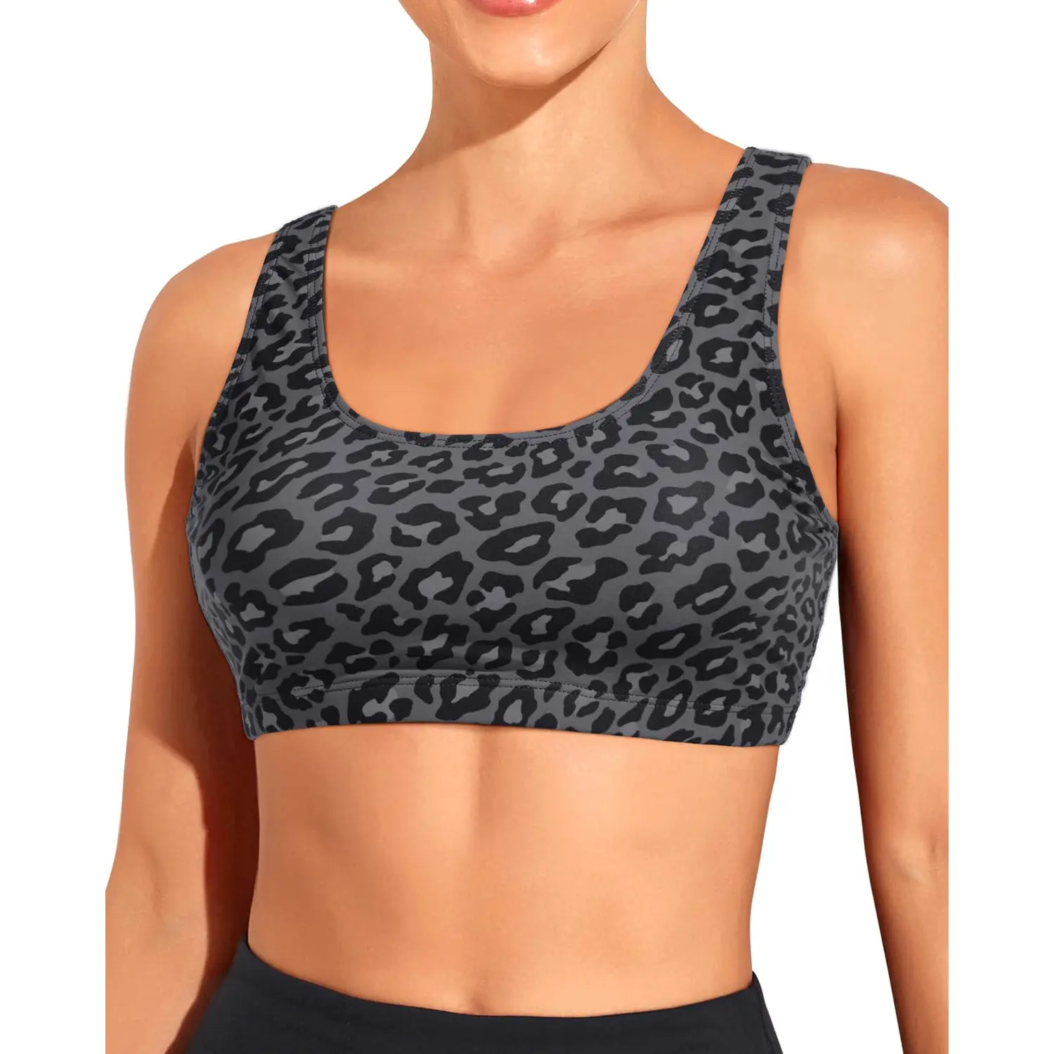 Tempt Me Women Sports Bra Bikini Top Push Up Scoop Neck Bathing Suits Top for Teen Girls