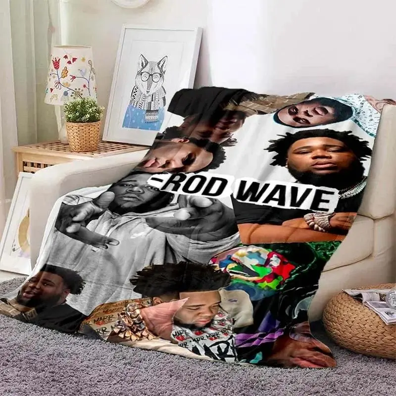 Rod Wave Rapper Flannel Cozy Blanket - Breathable Soft, Wrinkle-Resistant 1-Piece Bed Sofa Blanket for Music Lovers, Home Use, Father’s Day & Valentine’s Day Gifts