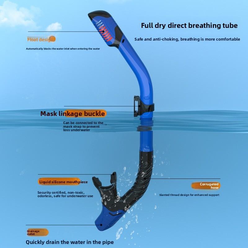 Diving Goggles Snorkeling Full Dry Snorkel Set Large Frame Swimming Goggles Liquid Silicone Swimming Equipment Diving Goggles  stealth snorkel