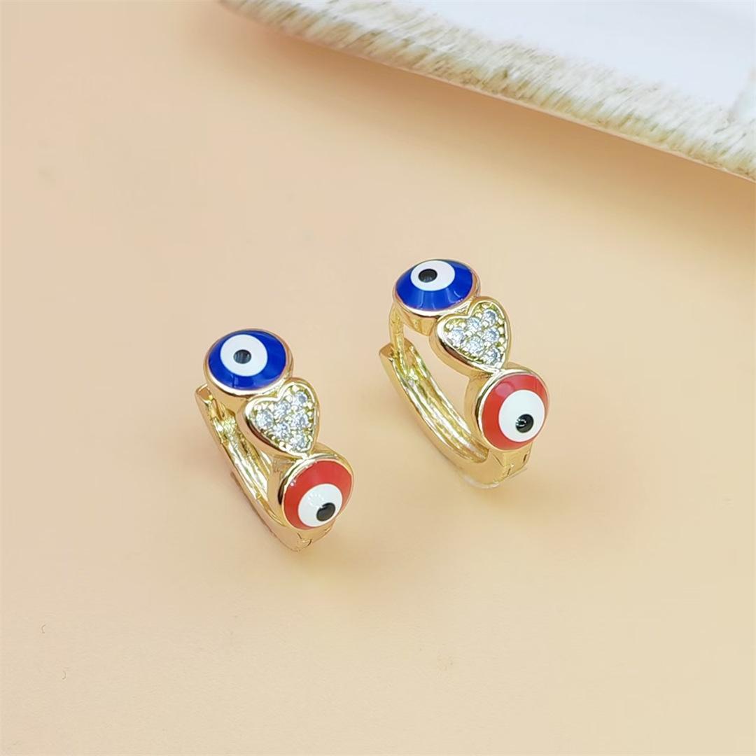 Boho Evil Eye Dangle Earrings for Women, Shiny CZ Crystal Micro Pave Design, Trendy Minimalist Cool Aesthetic Jewelry, Lightweight & Versatile for Daily Wear, Beach & Vacation Outfits